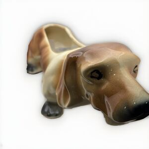 Basset Hound Puppy Garden Planter 17" USA McCoy Brown White Black USA 218-C